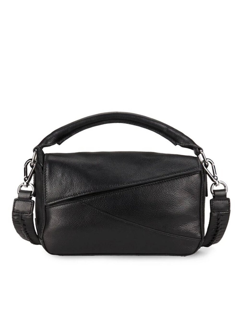 WALTER BAKER Black Jagger Genuine Leather Crossbody Puzzle Bag NEW NWT